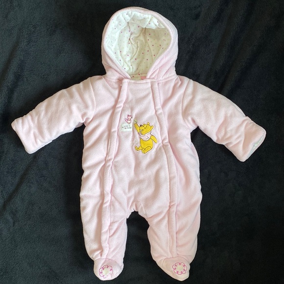 Disney Other - Disney Winnie the Pooh pink Bunting 0-3 mos